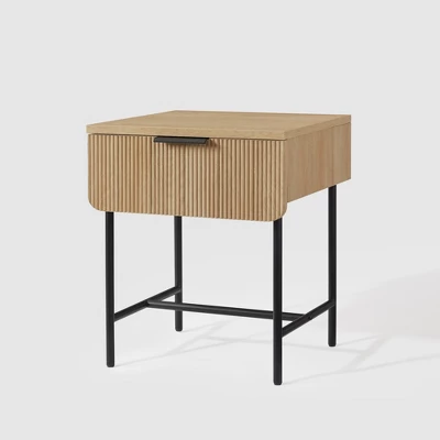 Modern Reeded 1 Drawer Side Table - Saracina Home 6 Modern Reeded 1 Drawer Side Table - Saracina Home - Image 6