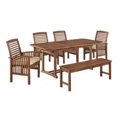 Ravenscroft 6pc Acacia Wood Patio Dining Set With Cushions - Saracina Home 11 Ravenscroft 6pc Acacia Wood Patio Dining Set With Cushions - Saracina Home -Living Room Furniture Store GUEST 791c87ac 23c5 4531 a8bc a25b47f2d035