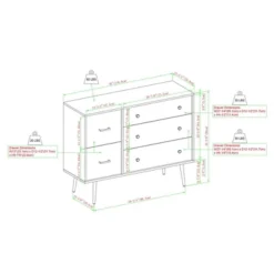 Ivora Lifted Mid-Century Modern Asymmetrical 5 Drawer Dresser - Saracina Home -Living Room Furniture Store GUEST 82df34cb fb26 4205 a22e d1f02fc65cf6