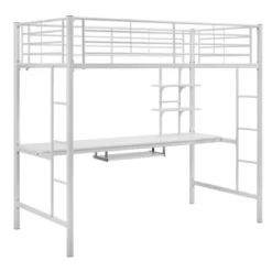 Twin Analise Metal Loft Bed With Wood Desk - Saracina Home -Living Room Furniture Store GUEST 8357b671 fdb1 4721 a4f5 a308ffe4f1a3