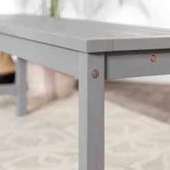 Ravenscroft Modern Boho Acacia Wood Slat Top Outdoor Dining Bench - Gray Wash - Saracina Home -Living Room Furniture Store GUEST 83e31abd 7d66 4c84 9cc7 8bdac5e55deb