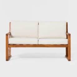 Saracina Home Modern Slat -Back Acacia Outdoor Bench With Cushions 10 Saracina Home Modern Slat -Back Acacia Outdoor Bench With Cushions -Living Room Furniture Store GUEST 84a85b31 992a 4de9 9918 8604f4075cb4