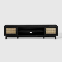 Modern Boho Storage TV Stand For TVs Up To 80" With Rattan Doors - Saracina Home -Living Room Furniture Store GUEST 892e34fc 82c9 4b9f b280 3974d040ea07
