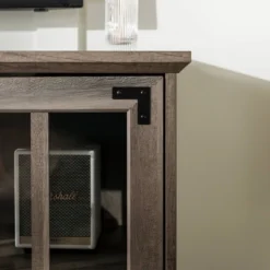 Avalene Modern Farmhouse 4 Door Glass Window Pane TV Stand For TVs Up To 65" - Saracina Home -Living Room Furniture Store GUEST 8add274a 939f 41b2 a6a5 6c0cfc326aa3
