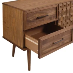 58" Modern Boho Solid Pine Wood Closed Storage Sideboard Brown - Saracina Home -Living Room Furniture Store GUEST 8bbc8306 3c4b 4ad5 a140 9b57a5382b74