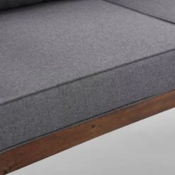 Saybrook Modern Metal And Wood Patio Loveseat - Gray/Dark Brown - Saracina Home -Living Room Furniture Store GUEST 8ebe81a5 449a 4cda b83f 3d9bc9da3073