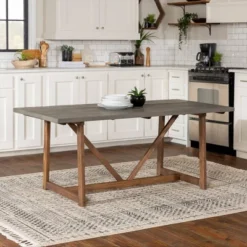 72" Solid Wood Trestle Dining Table - Saracina Home -Living Room Furniture Store GUEST 8fbc3eac 495c 473c a8bb 820001872494