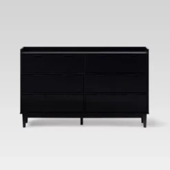 Mid-Century Modern Solid Wood 6 Drawer Double Dresser - Saracina Home -Living Room Furniture Store GUEST 90151679 33ac 41ca 9018 ea6b115ba554