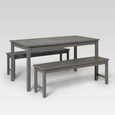 3pc Acacia Wood Simple Patio Dining Set - Saracina Home 6 3pc Acacia Wood Simple Patio Dining Set - Saracina Home - Image 6