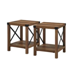Set Of 2 Sophie Rustic Farmhouse X Frame Side Tables - Saracina Home -Living Room Furniture Store GUEST 94f15c68 b382 4925 90f4 ac7532c4c41e