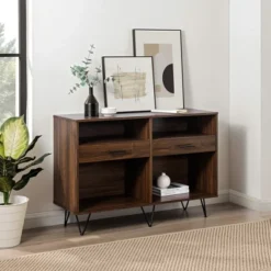 Modern Hairpin Leg Storage Console Table - Saracina Home