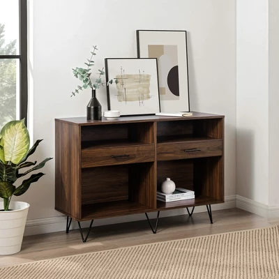 Modern Hairpin Leg Storage Console Table - Saracina Home 1 Modern Hairpin Leg Storage Console Table - Saracina Home