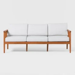 Saracina Home Modern Boho Eucalyptus Outdoor Spindle Sofa With Cushions -Living Room Furniture Store GUEST 9a040ef1 be3c 430b 842e 54cd629fc082