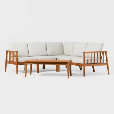 Saracina Home 6pc Modern Boho Outdoor Eucalyptus Spindle Sectional 3 Saracina Home 6pc Modern Boho Outdoor Eucalyptus Spindle Sectional - Image 3