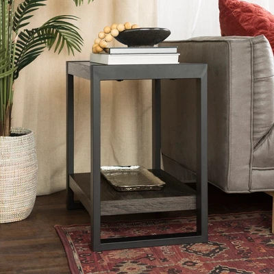 24" Loop Leg Urban Industrial Side Table Charcoal - Saracina Home 1 24" Loop Leg Urban Industrial Side Table Charcoal - Saracina Home