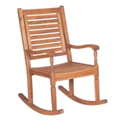 Bamberg Transitional Acacia Wood Outdoor Rocking Chair - Saracina Home -Living Room Furniture Store GUEST 9ddcb3ba 4658 4755 8c96 490e9f901838