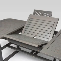 5pc Slatted Extendable Acacia Wood Patio Dining Set - Saracina Home -Living Room Furniture Store GUEST 9e2eeb34 ef6f 4427 ba54 634090a28364