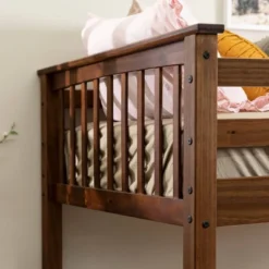 Twin Over Twin Transitional Cottage Solid Pine Bunk Bed Walnut - Saracina Home -Living Room Furniture Store GUEST 9e6f1555 d064 4b28 afc0 d09b87b37a3e