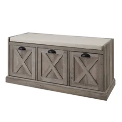 Farmhouse 40" 3 Drawer Storage Bench With Cushion - Saracina Home -Living Room Furniture Store GUEST a06a3999 9ea1 49c2 a26a d2bdec9f883f