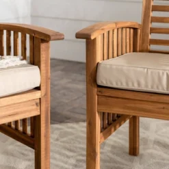 2pk Acacia Wood Patio Chairs With Cushions - Saracina Home 14 2pk Acacia Wood Patio Chairs With Cushions - Saracina Home -Living Room Furniture Store GUEST a0853a3e 317f 4919 88b4 65f8e1499c73