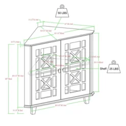 2 Door Corner Accent Cabinet With Fretwork Doors - Saracina Home -Living Room Furniture Store GUEST a18e1f43 b6f9 4000 b005 ef27a6115445