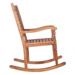 Bamberg Transitional Acacia Wood Outdoor Rocking Chair - Saracina Home -Living Room Furniture Store GUEST a3d1d40e 25e3 46f0 89f7 27e03efb18b7