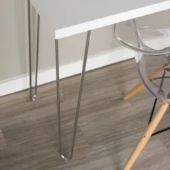 Gibby Modern Glam Hairpin Leg Writing Desk Faux White Marble - Saracina Home -Living Room Furniture Store GUEST a721066f 3224 4cc1 a61c a62baa6ba469