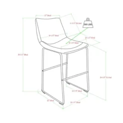 Set Of 2 Laslo Modern Upholstered Faux Leather Barstools - Saracina Home -Living Room Furniture Store GUEST a827c39c ba03 4975 892b 7586cf04622d