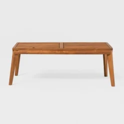Saracina Home Acacia Mid-Century Modern Rectangle Slatted Patio Coffee Table -Living Room Furniture Store GUEST ab006353 f4ab 418f 864b 8ef9cc7fc7cd