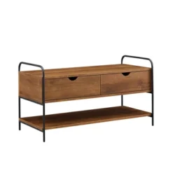 Modern 2 Drawer Storage Entry Bench - Saracina Home -Living Room Furniture Store GUEST abd502cb d546 4836 85b1 69b1749b1a09