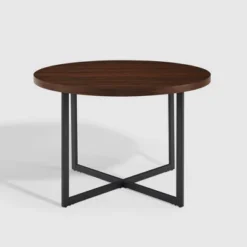 Modern 42" Round Intersecting Leg Dining Table Dark Walnut - Saracina Home -Living Room Furniture Store GUEST ac77ab4c 5a31 4145 acdb 916083ac6e74