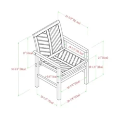 2pk Slatted Chevron Acacia Wood Patio Chairs - Saracina Home -Living Room Furniture Store GUEST ac9cf103 4696 48de 9184 d9f109cbf904
