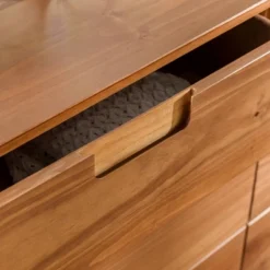 Mid-Century Modern Groove Wood 6 Drawer Dresser - Saracina Home -Living Room Furniture Store GUEST acae644a 11b4 4991 825d c7f6901a557e