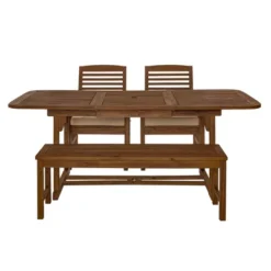 Ravenscroft 4pc Extendable Acacia Wood Outdoor Dining Set - Saracina Home -Living Room Furniture Store GUEST aceba1fb ced7 4574 a6c3 679b568def71