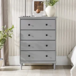 Stiva Classic Mid-Century Modern Vertical 4 Drawer Dresser Gray - Saracina Home 19 Stiva Classic Mid-Century Modern Vertical 4 Drawer Dresser Gray - Saracina Home -Living Room Furniture Store GUEST b17e12e6 10b7 4997 9975 99310ea2dd7e