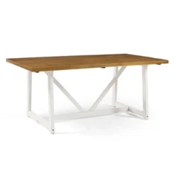 72" Solid Wood Trestle Dining Table - Saracina Home -Living Room Furniture Store GUEST b26ee083 34a0 48ae 8628 5b3a21d31163