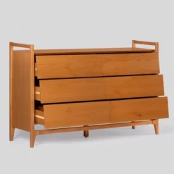 Mid-Century Modern Solid Wood Paneled 6 Drawer Dresser - Saracina Home 21 Mid-Century Modern Solid Wood Paneled 6 Drawer Dresser - Saracina Home -Living Room Furniture Store GUEST b2c10dc1 8f47 4650 9aa3 73b031414cdc
