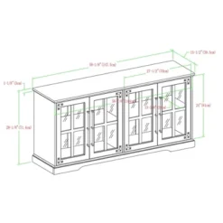 Avalene Modern Farmhouse 4 Door Glass Window Pane TV Stand For TVs Up To 65" - Saracina Home -Living Room Furniture Store GUEST b3f7df06 e059 4949 a076 ebe86ef2463e