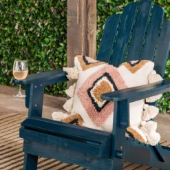 Genovia Transitional Acacia Wood Outdoor Adirondack Chair With Wine Holder - Saracina Home 24 Genovia Transitional Acacia Wood Outdoor Adirondack Chair With Wine Holder - Saracina Home -Living Room Furniture Store GUEST b420c004 5b86 4911 b3e8 3e24602fcde7