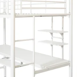 Twin Analise Metal Loft Bed With Wood Desk - Saracina Home -Living Room Furniture Store GUEST b4bbba92 aba8 44d4 9b1e 7ffe5362405a