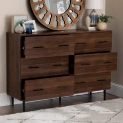 Higgins Modern Horizontal 6 Drawer Dresser - Saracina Home -Living Room Furniture Store GUEST b51baecc 8022 4031 8aac a3ba997bb471