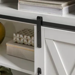 Transitional Sliding Barndoor Highboy TV Stand For TVs Up To 58" - Saracina Home -Living Room Furniture Store GUEST b5a3e537 90f4 4e58 a208 0c36538d1d04