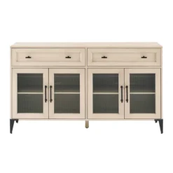 4 Door Reeded Glass Storage Sideboard - Saracina Home -Living Room Furniture Store GUEST b5c8780d e03c 48c8 95d6 0fe3f6586445