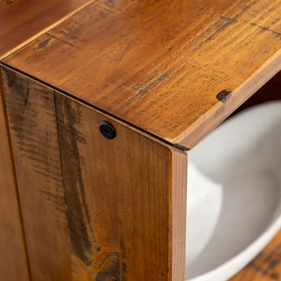 Rustic Modern Solid Wood TV Stand For TVs Up To 50" Amber - Saracina Home 3 Rustic Modern Solid Wood TV Stand For TVs Up To 50" Amber - Saracina Home - Image 3