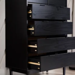 Mid-Century Modern Solid Wood 6 Drawer Vertical Dresser - Saracina Home -Living Room Furniture Store GUEST b5fe320b c3da 49e6 985f 60a942767455