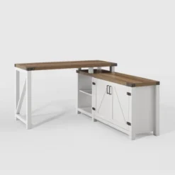 Farmhouse Rustic L Shaped Desk With Storage - Saracina Home -Living Room Furniture Store GUEST b641fa45 0ce5 4ec0 adaf 9f93f08a4e31