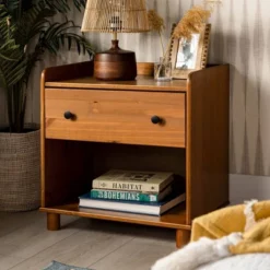 Set Of 2 Katie Transitional Tray Top 1 Drawer Solid Wood Nightstands Caramel - Saracina Home 15 Set Of 2 Katie Transitional Tray Top 1 Drawer Solid Wood Nightstands Caramel - Saracina Home -Living Room Furniture Store GUEST b6aafa3b 0da3 4e21 b5c1 30ffa8a85544