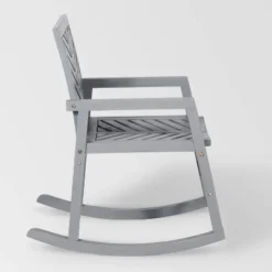 Slatted Chevron Acacia Wood Patio Rocking Chair - Saracina Home -Living Room Furniture Store GUEST b7b893eb ad3c 4c88 b8b9 82130cfbfc97