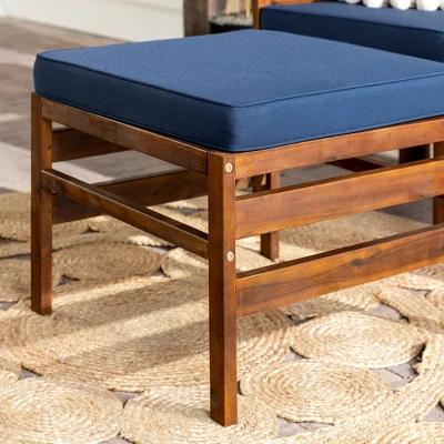 3pc Modular Acacia Wood Patio Chat Set With Cushions - Saracina Home 5 3pc Modular Acacia Wood Patio Chat Set With Cushions - Saracina Home - Image 5