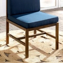 Modular Acacia Wood Armless Patio Chair With Cushion - Dark Brown/Navy - Saracina Home 21 Modular Acacia Wood Armless Patio Chair With Cushion - Dark Brown/Navy - Saracina Home -Living Room Furniture Store GUEST bfd0a0ae 2818 4f4f ae86 f1a5c9140d53